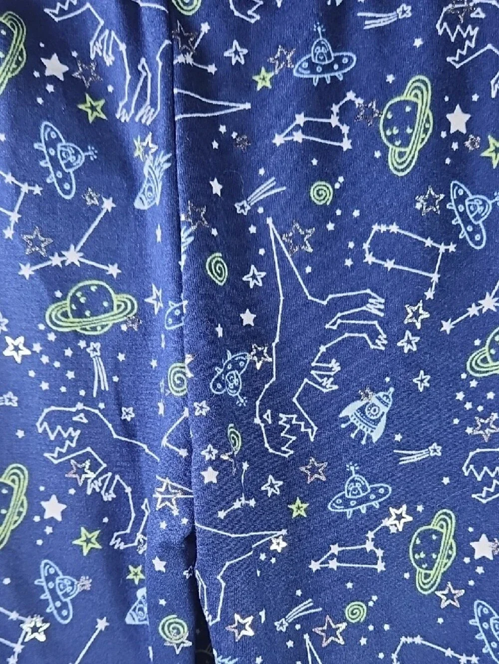 Boys Navy Space 3pc Print Pajama Set with Slippers
